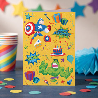Carte Célébration d'anniversaire de Captain America et H