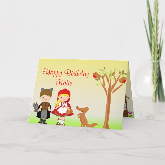 Carte Célébration d'anniversaire de Little Riding Hood (Devant)