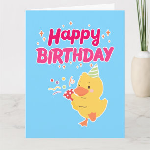 Carte Célébration d'ANNIVERSAIRE Mignonne Kawaii Poussin