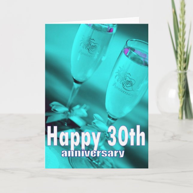 Carte célébration de champagne d'anniversaire de mariage (Devant)