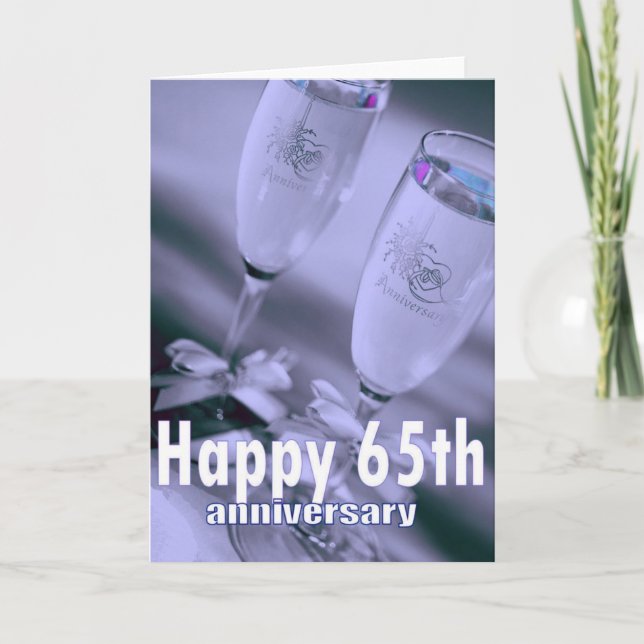 Carte célébration de champagne d'anniversaire de mariage (Devant)