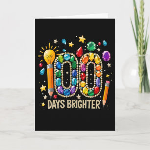 Carte Célébration de l'école de gemmes colorées 100 jour