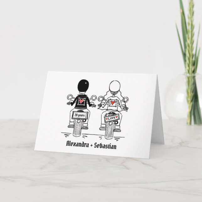 Carte Célébration de mariage de moto de motard (Devant)