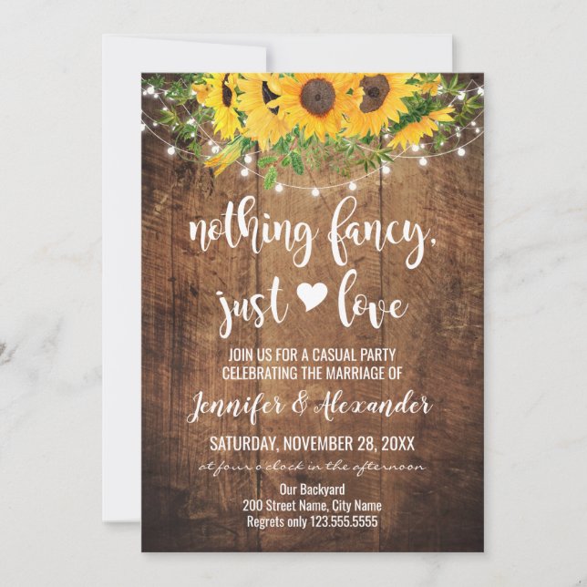 Carte Célébration de mariage de Tournesols en fuite (Devant)