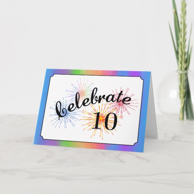 Carte Célébration du 10e anniversaire (Devant)