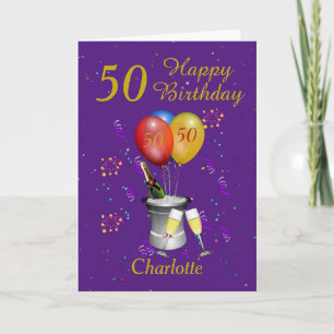 Carte Célébration du 50e anniversaire Purple
