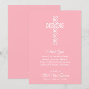 Carte Célébration funéraire de la vie Merci rose
