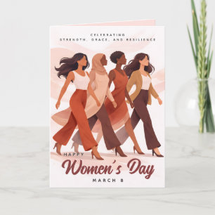 Carte Célébration moderne de la Journée des femmes heure