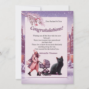 Carte Célébrations d'hiver dans la neige, avec Kittens
