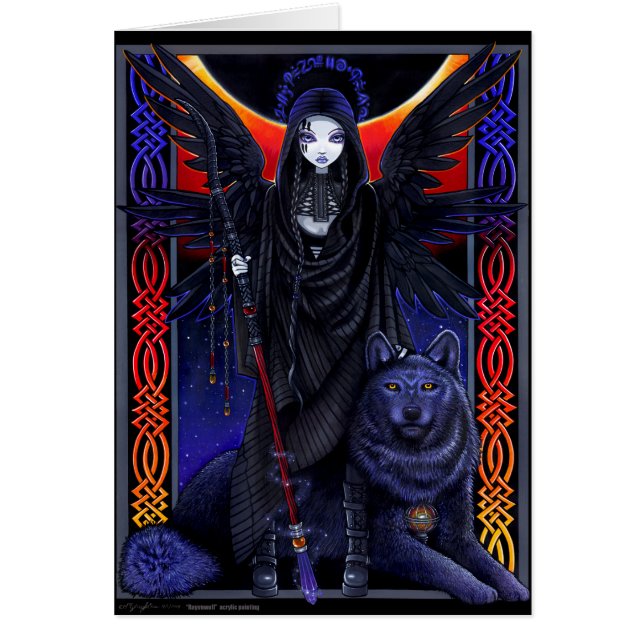 Carte céleste de loup d'ange gardien de Rayvnwolf (Devant)