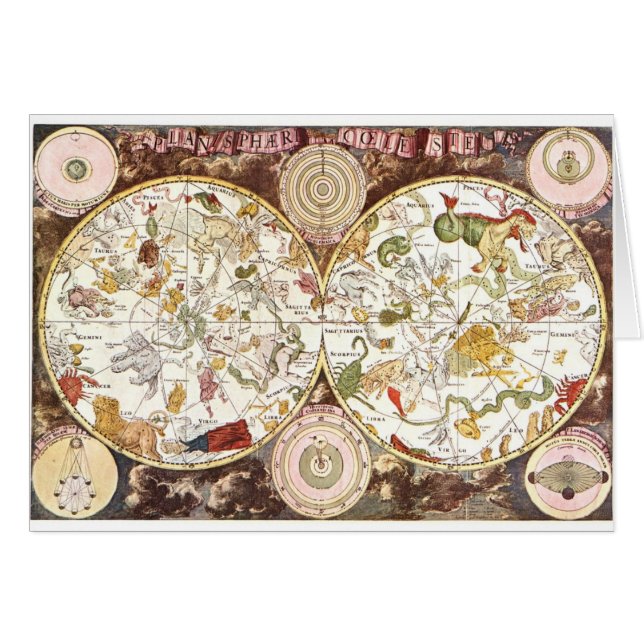 Carte céleste du XVIIème siècle (Devant horizontal)
