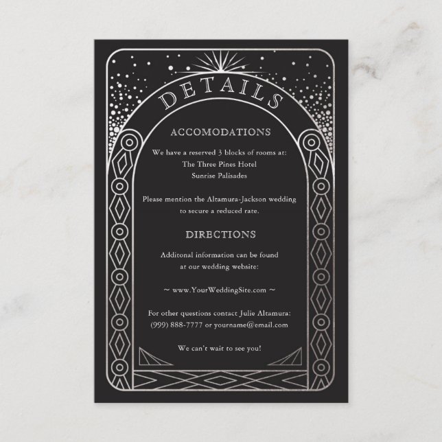 Carte Celestial Union Mariage Détails (Argent) (Devant)