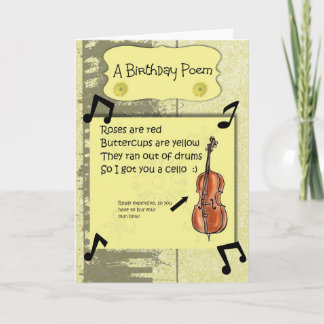 Carte Cello Anniversaire Poème