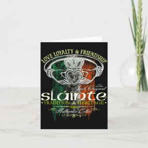 Carte Celtic Claddagh Slainte Nge Drapeau Irlandais St.