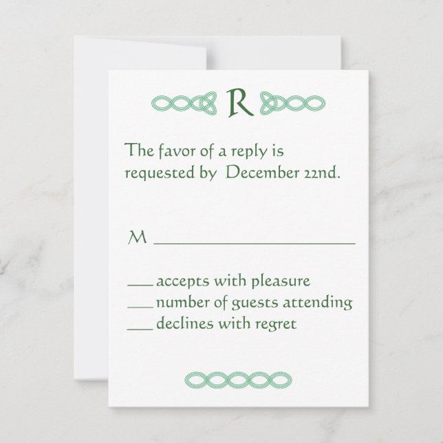 Carte Celtic Green RSVP (Devant)