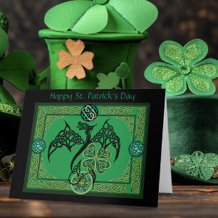 Carte Celtique irlandais de dragon vert