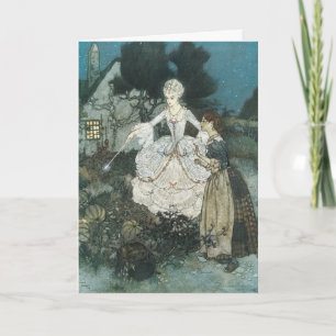 Carte Cendrillon Marraine fée vintage par Edmund Dulac