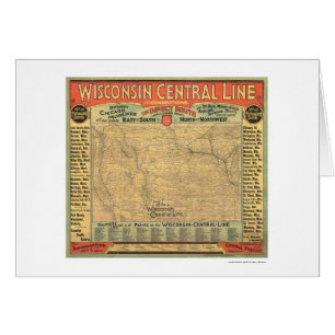 Carte centrale 1882 de chemin de fer du Wisconsin