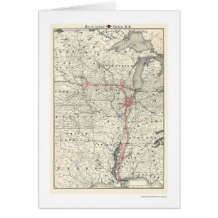 Carte centrale 1892 de chemin de fer de l'Illinois