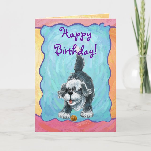 Carte Centre Shaggy Sheep Chien (Devant)