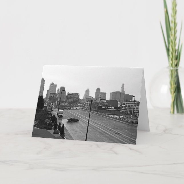 Carte Centre-ville de Kansas City Skyline - Photo noir e (Devant)