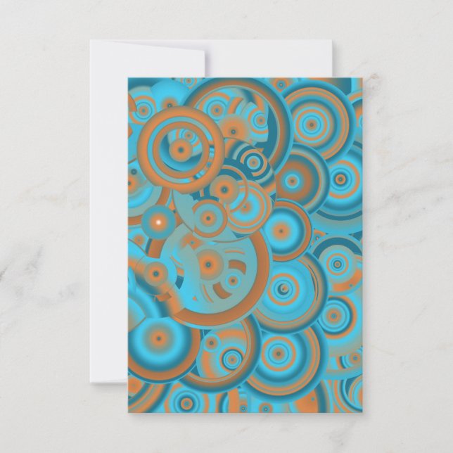 Carte Cercle Concentré Dégradé Orange Rust Turquoise (Devant)