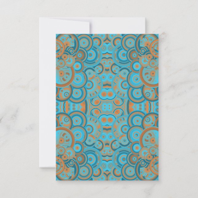 Carte Cercle Concentré Dégradé Orange Rust Turquoise (Devant)