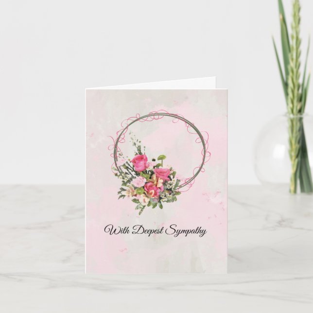 Carte Cercle de l'amour Sympathie Rose Wreath (Devant)