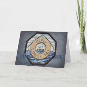 Carte Cercle de vie nautique vintage pour papa