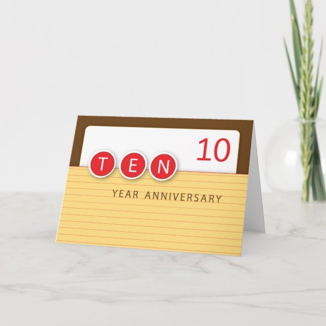Carte Cercles d'anniversaire de l'employé de 10 ans (Devant)