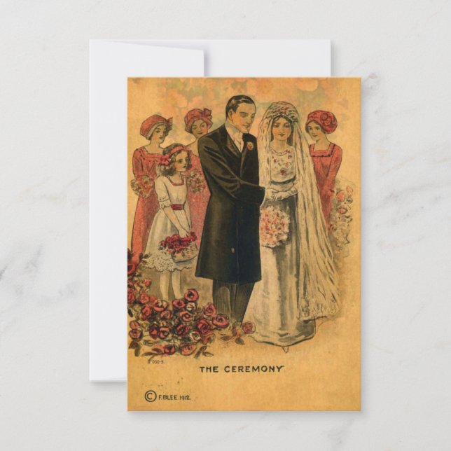Carte Cérémonie de mariage vintage (Devant)