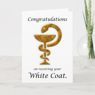 Carte Cérémonie de remise de manteau blanc de pharmacie 