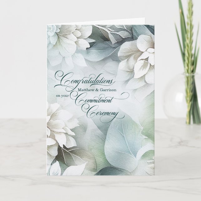 Carte Cérémonie d'engagement Félicitations Magnolia blan (Devant)