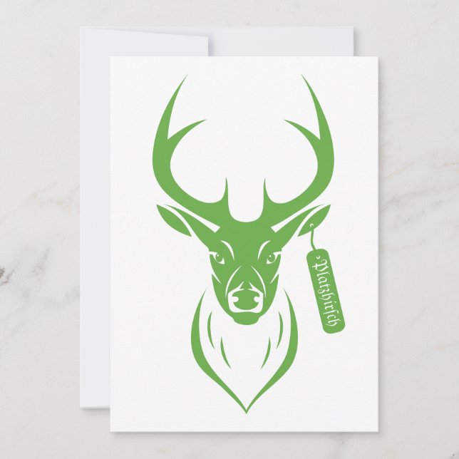 Carte Cerf blanc (vert) (Devant)