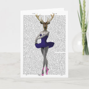 Carte Cerf de Ballerina en bleu