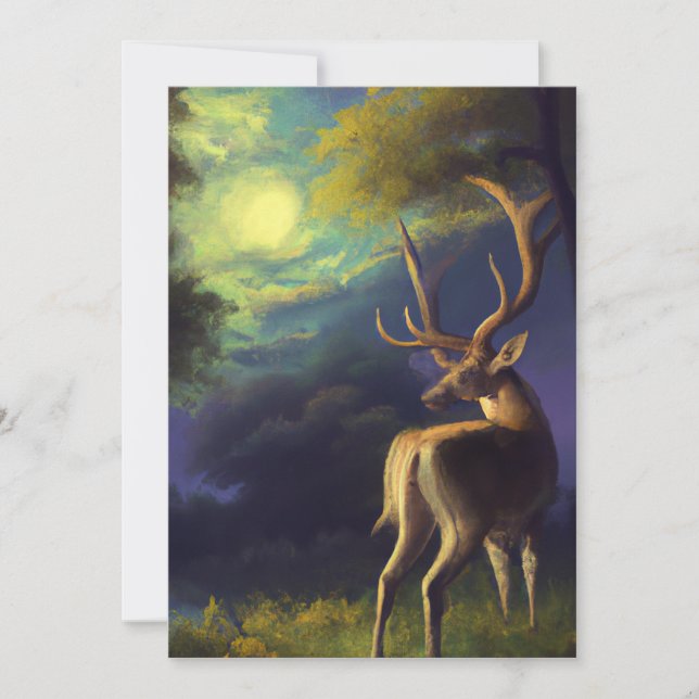 Carte Cerf de Virginie vintage (Devant)