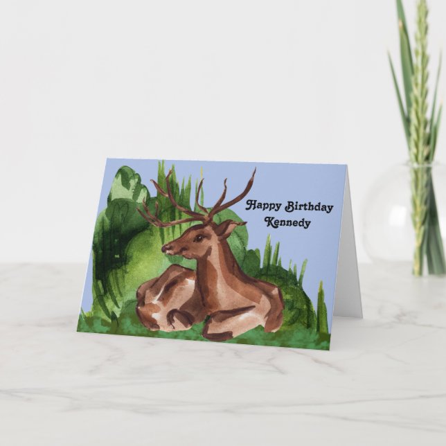 Carte Cerf en nature pour sportif (Devant)