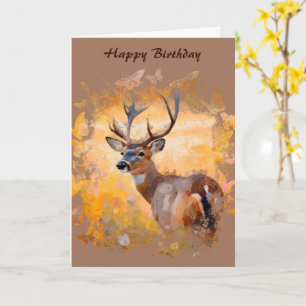 Carte Cerf Majestueux dans un Champ de Fleurs Sauvages