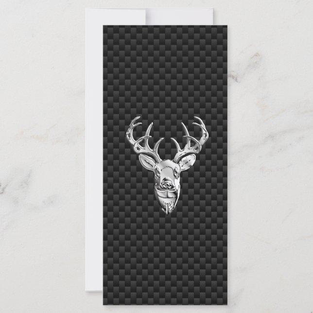 Carte Cerf Symbolique en argent sur impression en fibre  (Devant)