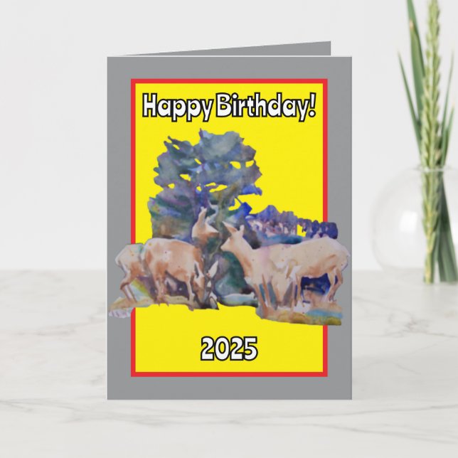 Carte Cerf Vous Souhaite Un Anniversaire Prospère Et Sûr (Devant)