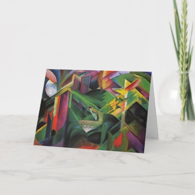Carte Cerfs communs de Franz Marc dans un jardin de (Devant)