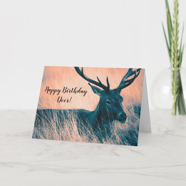 Carte Cerfs communs de joyeux anniversaire ! (Devant)