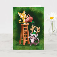 CERFS PLUVIAUX CHATS (mat) par Jeff Willis Art