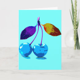 Carte Cerises bleues vives