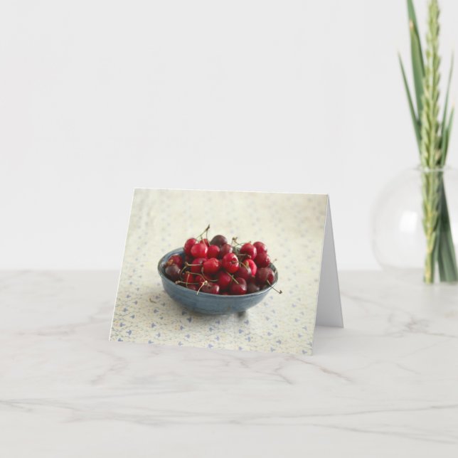 Carte Cerises dans un bol bleu (Devant)