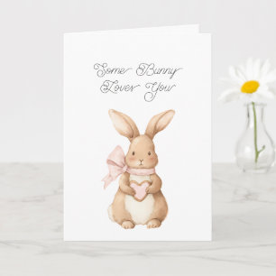 Carte Certain Lapin T'aime Cookie Rose Arc-en-ciel