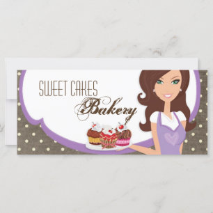 Carte Certificat cadeau 4"x9" Brunette Baker Cup Cakes