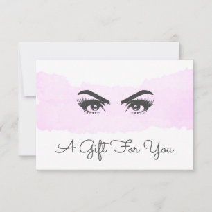 Carte Certificat cadeau artiste maquillage couleur rose