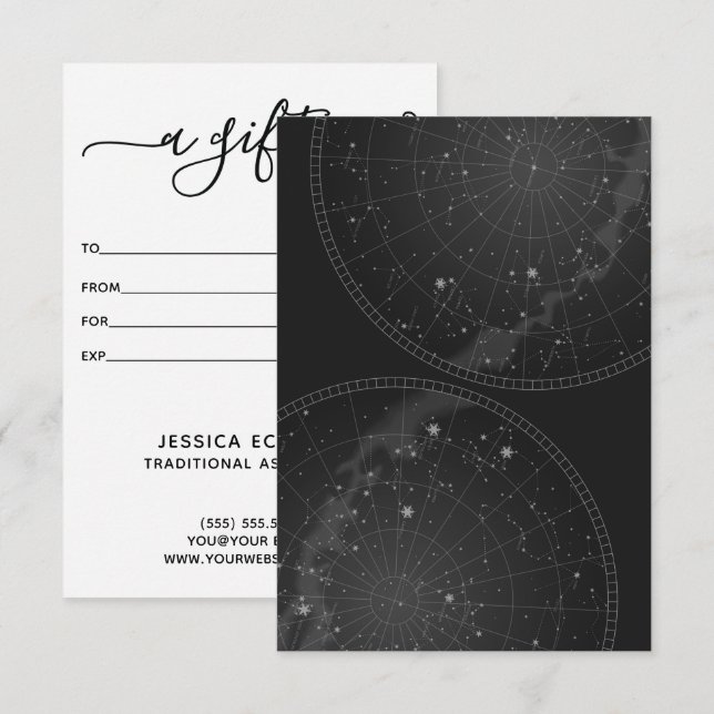 Carte Certificat cadeau Astrologie Graphique Constellati (Devant / Derrière)