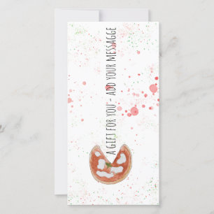 Carte Certificat cadeau avec pizza aquarelle